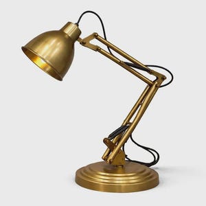 Vintage Brass Adjustable Desk Lamp Handmade Gold Metal Lighting Industrial Bedside Light