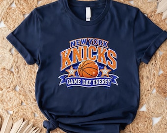 Orange And Blue Basketball Shirt, Faux Rhinestone Game Day Tee, Retro Hoops Graphic Shirt, Sports Fan Gift, Athletic Apparel, Basketball Top