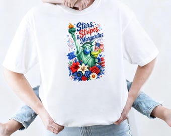 Patriotic Margaritas Sweatshirt, USA Stars And Stripes Graphic Crewneck, Fourth Of July Outfit, American Pride Apparel,Independence Day Gift