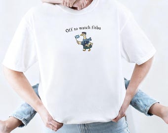 Off To Watch Football T-Shirt, Funny Goose Graphic Tee, Scotland Inspired Soccer Shirt, Retro Sports Fan Unisex Casual Gift Top, Casual Tee