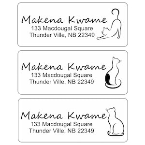 Personalized Pet Cat Kitten Return Address Labels Mailing Address Stickers for Animal Lovers (50 Count)
