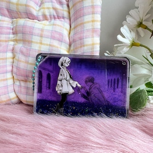 Anime Frieren Beyond Journeys End Quicksand Block, Fan-made, Frieren Himmel Proposal Glitter Acrylic Stand, Skrivbordsdekor (slumpmässig sandfärg)