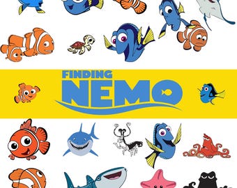 Finding Nemo PNG Bundle Nemo Dory Marlin Crush Turtle Ocean Clipart Birthday Sublimation Cricut Shirt Transparent PNG Digital Download