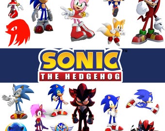 Sonic PNG Bundle Sonic the Hedgehog Shadow Tails Knuckles Clipart Birthday Sublimation Cricut Shirt Transparent PNG Download