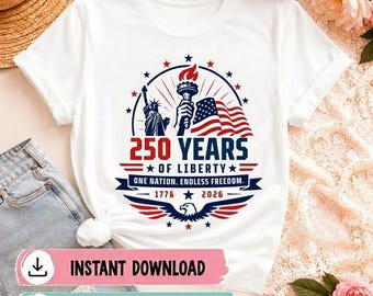 America 250th Birthday PNG SVG, Semiquincentennial Patriotic Design, USA 1776-2026 Shirt Graphic for Sublimation