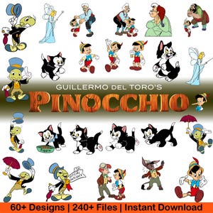 Pinocchio PNG Bundle, Wooden Puppet Cartoon Design, Retro Fairytale Shirt PNG, Storybook Sublimation Bundle, Instant Download