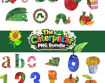 Hungry Caterpillar PNG Bundle Caterpillar Clipart Kids Birthday Baby Shower Classroom Sublimation Cricut Shirt Transparent PNG Download