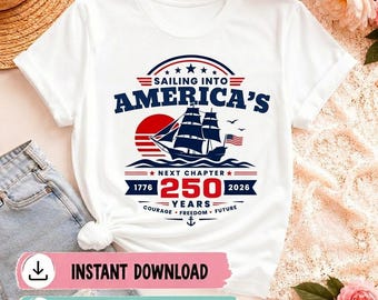 USA 250th Anniversary PNG SVG, Semiquincentennial 1776-2026 T-Shirt Design, Patriotic American Pride Graphic, 4th of July 2026 Sublimation