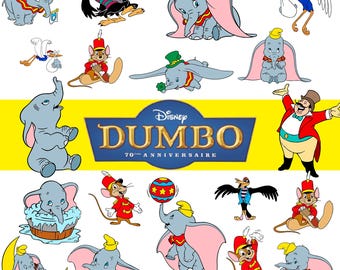 Dumbo PNG Bundle Clipart Baby Elephant Circus Baby Shower Birthday Sublimation Designs