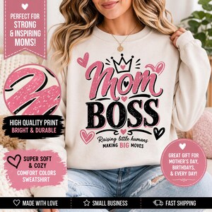 Mamma Boss PNG SVG, Design "Crescere piccoli umani che fanno grandi passi avanti" (Download digitale)