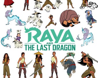 Raya and The Last Dragon PNG Bundle, Disney Princess PNG, Cartoon Character Clipart, Sublimation Design Download