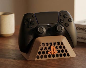 3D Printed PS5 Controller Stand | Honeycomb Gaming Desk Organizer | PlayStation Holder | Gamer Gift | Gaming Room Decor