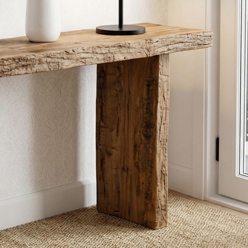 Reclaimed Solid Wood Console Table, Rustic Distressed Entryway Table ...