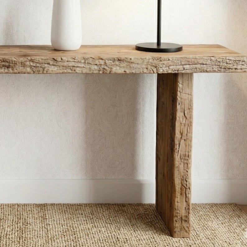 Reclaimed Solid Wood Console Table, Rustic Distressed Entryway Table ...