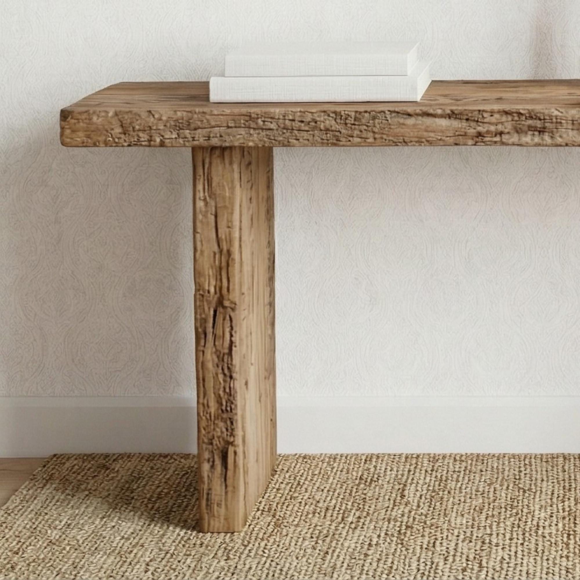 Reclaimed Solid Wood Console Table, Rustic Distressed Entryway Table ...