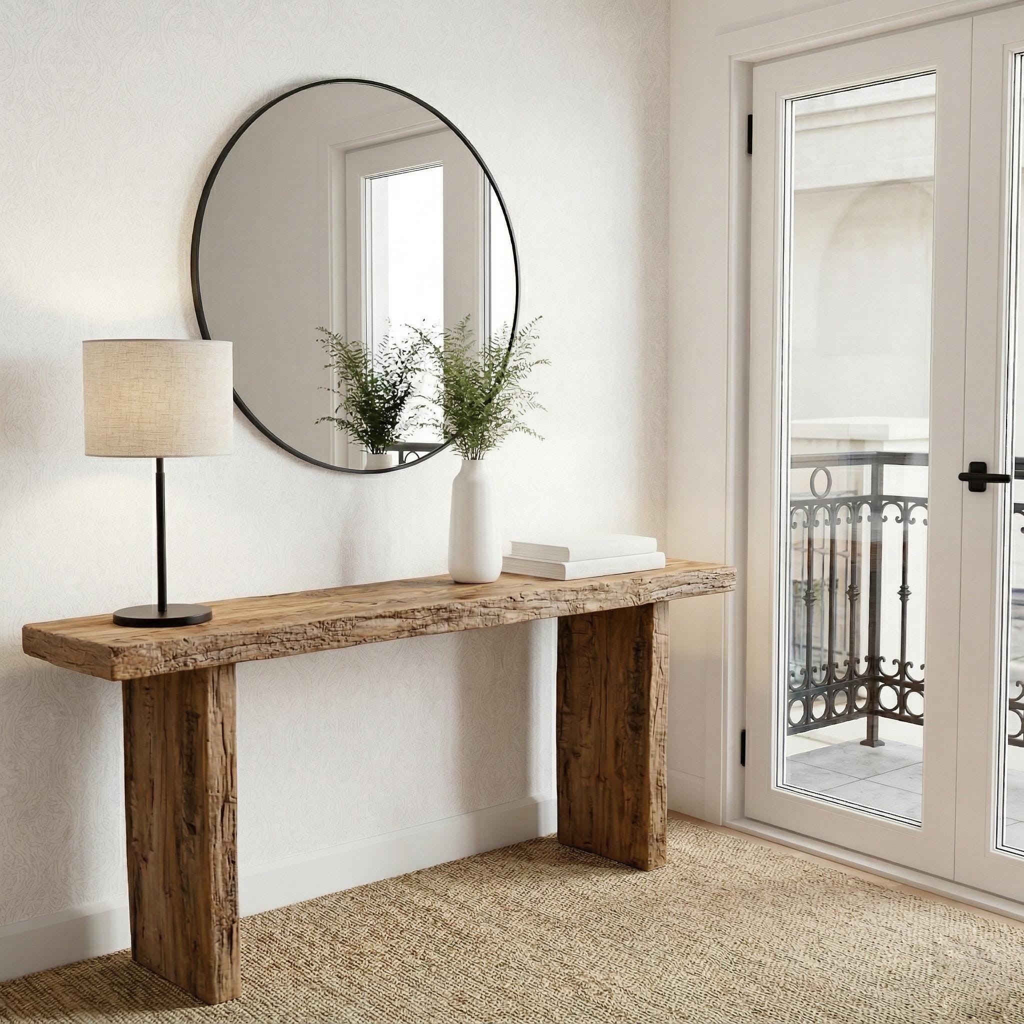 Reclaimed Solid Wood Console Table, Rustic Distressed Entryway Table ...