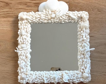 Handgemachter Muschelspiegel | Wandspiegel | Korallen Muschel Spiegel | Strand Haus Dekor | Im Palm-Beach-Stil