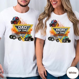 Camiseta familiar personalizada de Monster Truck para cumpleaños, camisetas de Jam Squad, logotipo personalizado de Monster Truck, camiseta para fiesta de cumpleaños de niños imagen 3