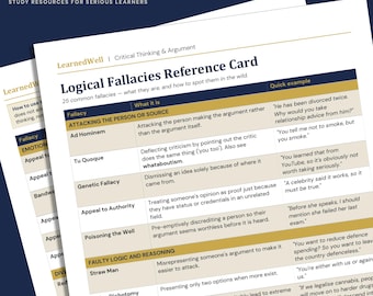 Logical Fallacies Reference Card - 27 Fallacies Explained with Examples for Critical Thinkers