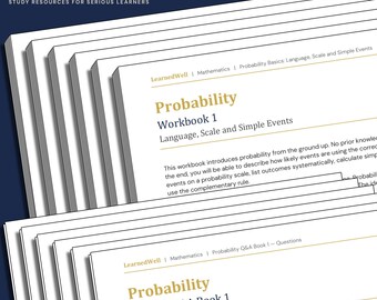 Probability Bundle: 6 Workbooks and 6 Practice Q&A Books - Complete Probability Introduction course.