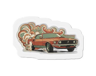 Muscle Car V8 Magnet - american muscle burnout | Muscle Car V8 Magnet | Fridge Locker Car Magnet
