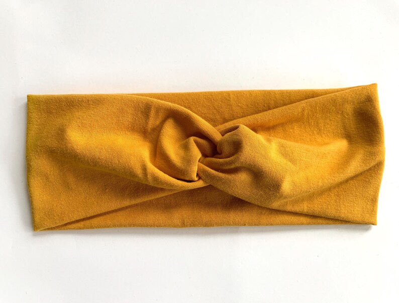 Mustard Yellow Twisted Headband Wide Turban Workout Messy Etsy