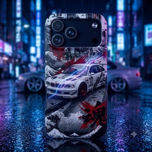 Crimson Wave Drift JDM Phone Case | Racing Culture | Gift for Car Guy | iPhone 17 16 15 14 13 Samsung S25 S24 S23 S22 | Free US Shipping