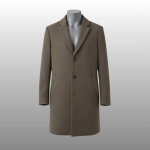 Men's Tailored Wool Overcoat  Single-Breasted Slim Fit Winter Trench Coat