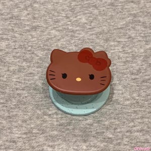 Cute Chocolate Hello Kitty MagSafe Phone Case for iPhone 17 Pro Max, iPhone 16, iPhone 15, Mint Blue Aesthetic Kawaii Protective Cover MagSafe Grip Olny
