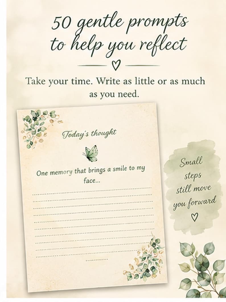 50-day Grief Healing Journal | Guided Prompts for Loss & Reflection ...