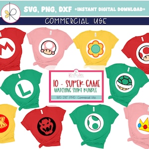 SUPER Game Series Family Matching Shirts, Halloween Costume, Family Group Shirt Design, Kid Birthday Party Theme, Matching Game T-Shirt SVG