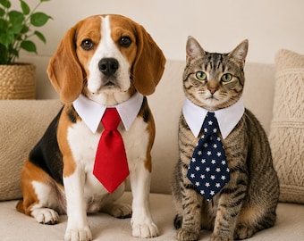 ペット用フォーマルネクタイカラー、犬猫用タキシード蝶ネクタイ、結婚式用ペット衣装、調節可能なネクタイ付き首輪、面白いペット用コスチュームギフト