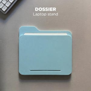 Dossier Laptopställ | 3D-utskriven laptophållare | Ergonomiskt justerbart Mac-stativ | Hopfällbar skrivbordsorganisatör | Modernt WFH-skrivbordstillbehör