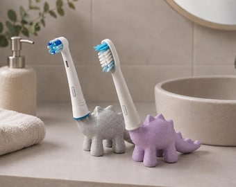 Porta testina per spazzolino a forma di dinosauro per Oral-B e Philips, organizer per il bagno, decorazione a tema dinosauri