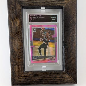 Oak Graded Collectable Card Floating Frame Stained Black-Clearview GC 360-Baseball, Football,Soccer, Hockey, and Trading Card Display Frame