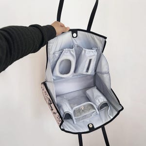 Bolso cambiador tipo tote con múltiples bolsillos, organizador de bebé de gran capacidad, bolso impermeable para mamás para viajar.