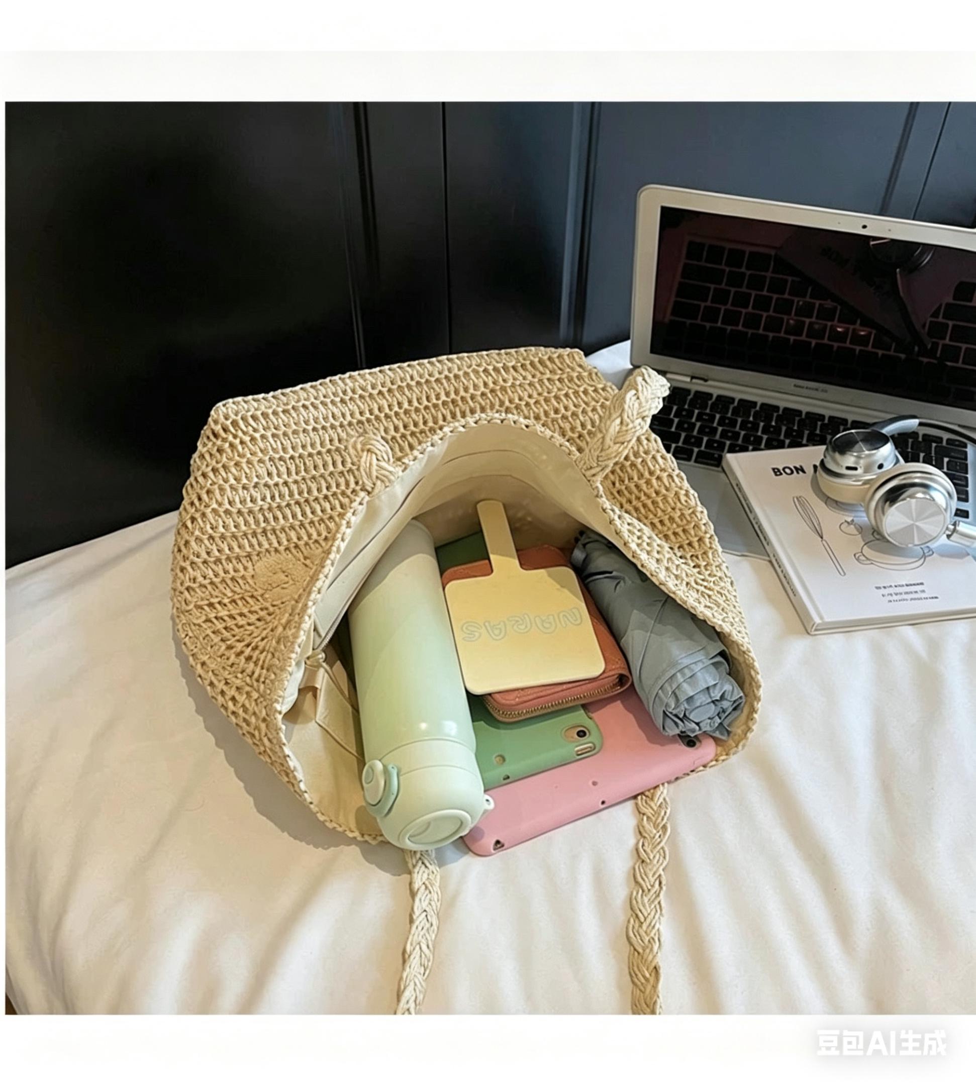 Straw Woven Tote, Large Beach Shoulder, Boho Vacation Bag for Women - Etsy