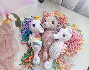 Sea Unicorn Crochet Pattern, Amigurumi Narwhal PDF, Fantasy Ocean Plush Toy, Cute Kawaii Animal, Beginner Friendly