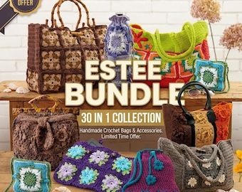 MEGA BUNDLE 30 in 1 Crochet Bag Patterns | Granny Square Bag PDF | Crochet Tote, Purse, Handbag, Accessories Digital Pattern Collection