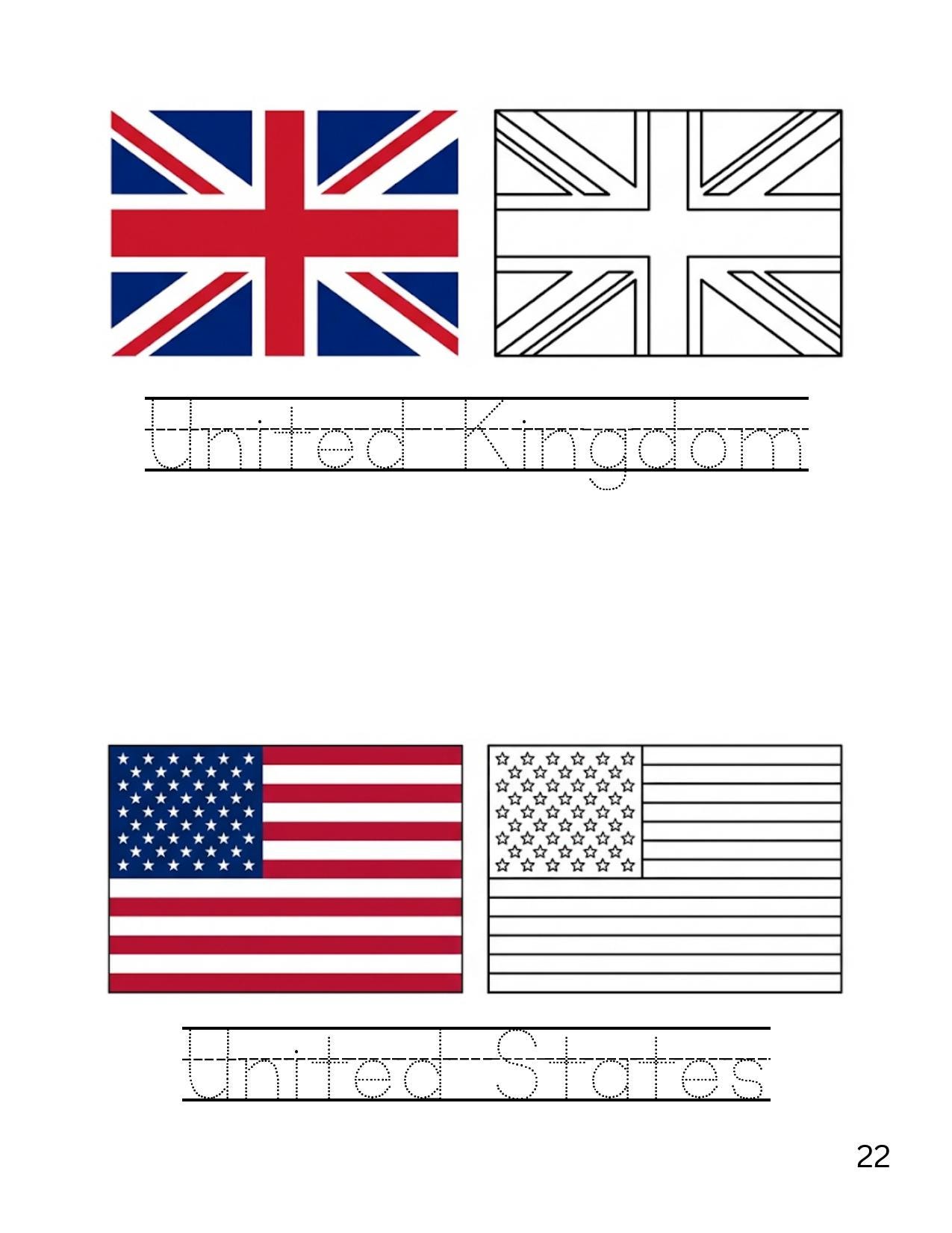World Flags Coloring Pages for Kids – 50 Countries Educational PDF ...