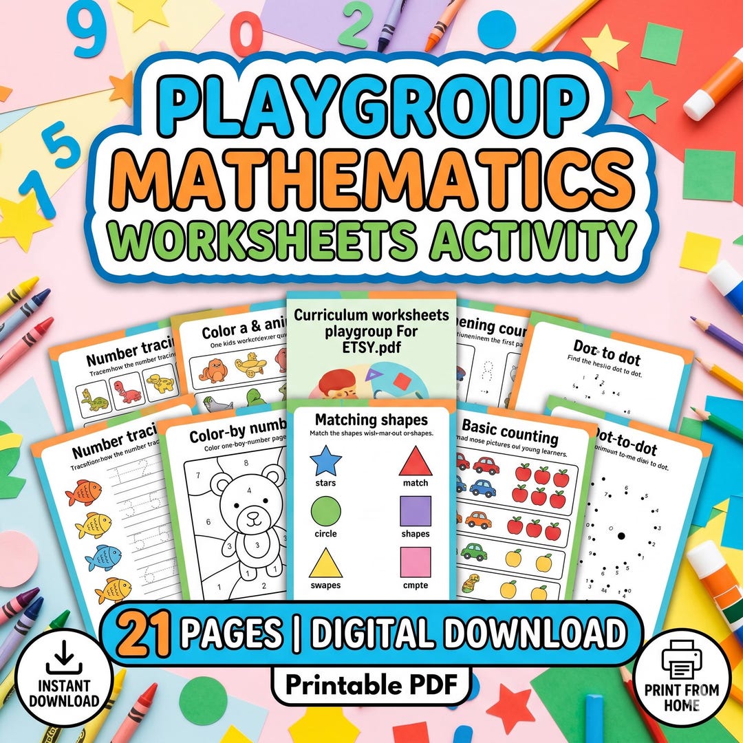 Playgroup Math Worksheets | Toddler & Preschool Number Activities ...