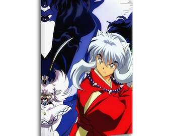 Póster de anime japonés Inuyasha, 3 pinturas sobre lienzo, pósteres para pared, láminas decorativas para sala de estar y hogar.