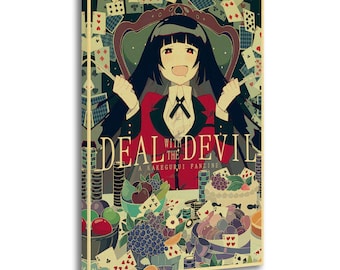 Vintage Anime TV Poster Kakegurui Retro 2 Painting On Canvas Wall Art Poster Picture Print Living Room Walls Decor Home