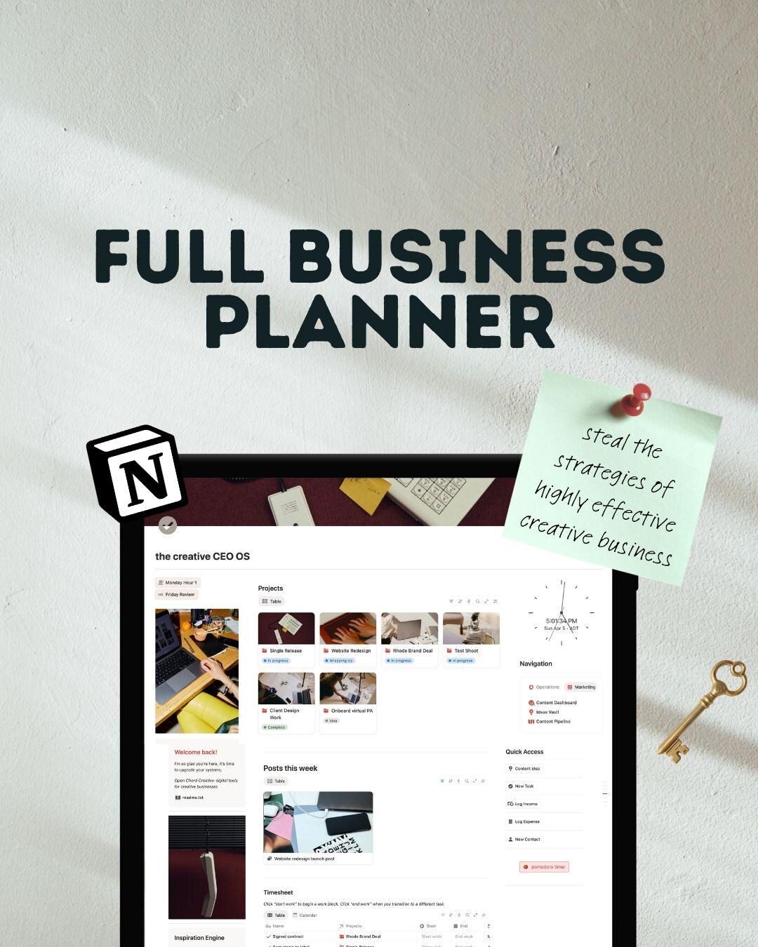 Creative CEO OS Notion Template | Business Planner, Content Calendar ...
