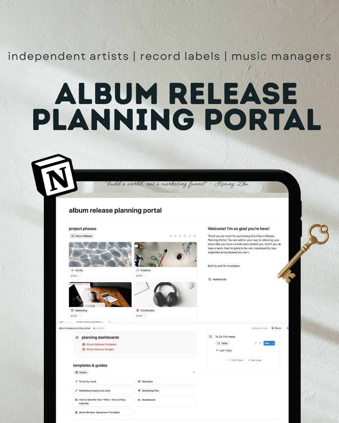 Notion Release Notes Example Notion Album Release Planning Portal | Professional Marketing, Timeline ...