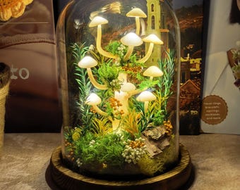 Enchanted Forest Handmade Mushroom Night Light, Fairy Tale Decor for Home, Whimsical Bedroom, Housewarming Gift, Anniversary Gift