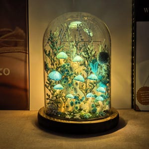 Verzauberte Pilz-Nachtlicht, blaue Pilz-Lampe, Fantasy Märchen Dekor für Schlafzimmer & Kinderzimmer, Geschenk für kleine Mädchen, einzigartiges Geschenk