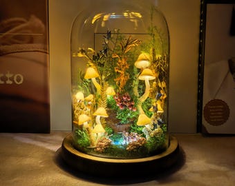 Handmade Yellow Mushroom Lamp, Fairycore Bedroom Decor, Unique anniversary gift, Best Friend's Birthday Gift, Mushroom Gift
