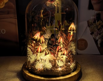 Enchanted Forest Mushroom Night Light, Glowing Light, Enchanted Forest Home Decor, Unique Birthday Gift, Anniversary Gift