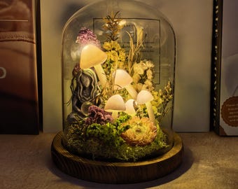 Goddess Handmade Mushroom Lamp, Fairycore Decor Gift, Bedroom Decor, Whimsical Decor, Art Deco Lamp, Birthday Gift, Christmas Gift